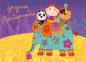 &Eacute;l&eacute;phant festif et enfants heureux